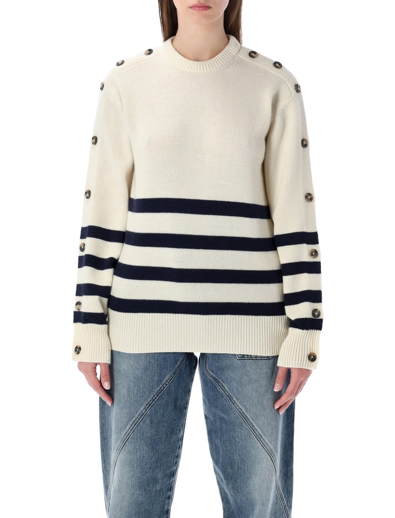 jw anderson ivory breton jumper with buttoned sleeves by Selfnex