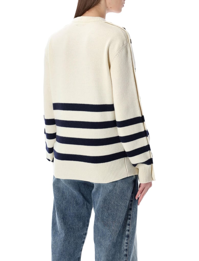 jw anderson ivory breton jumper with buttoned sleeves by Selfnex