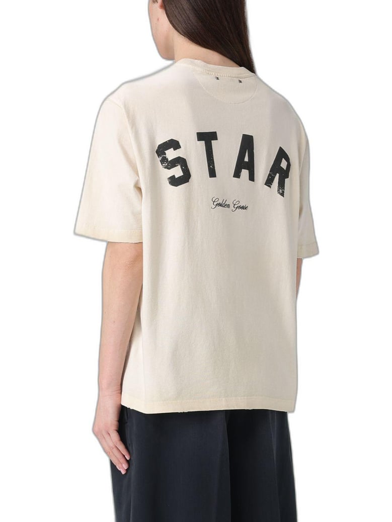 golden goose crystal embellished cotton t-shirt by Selfnex