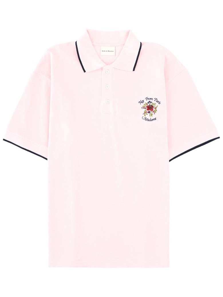 pink cotton polo shirt by Selfnex