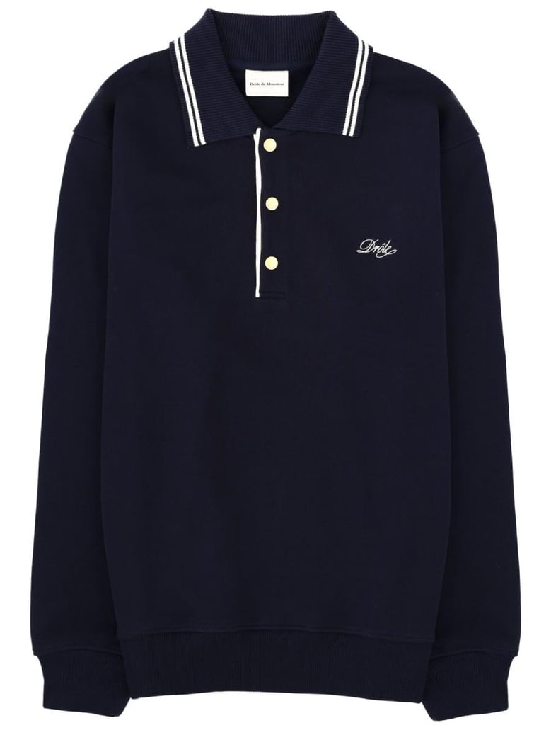 blue cotton polo shirt by Selfnex