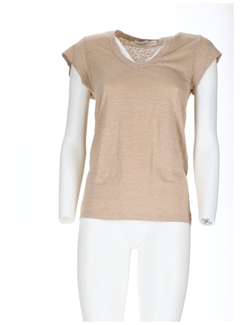 beige linen t-shirt by Selfnex