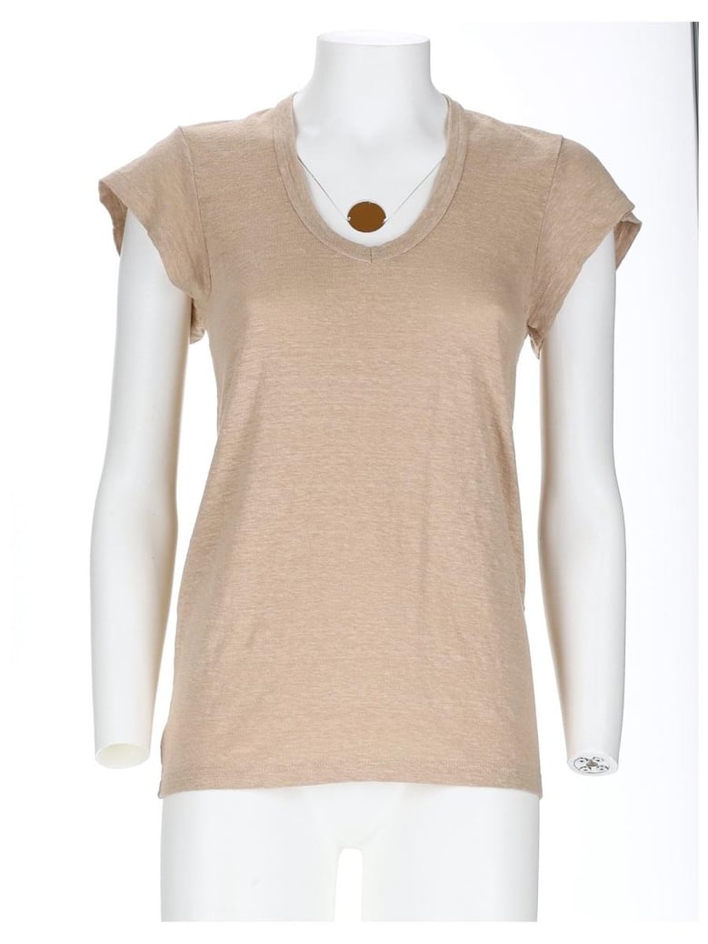 beige linen t-shirt by Selfnex