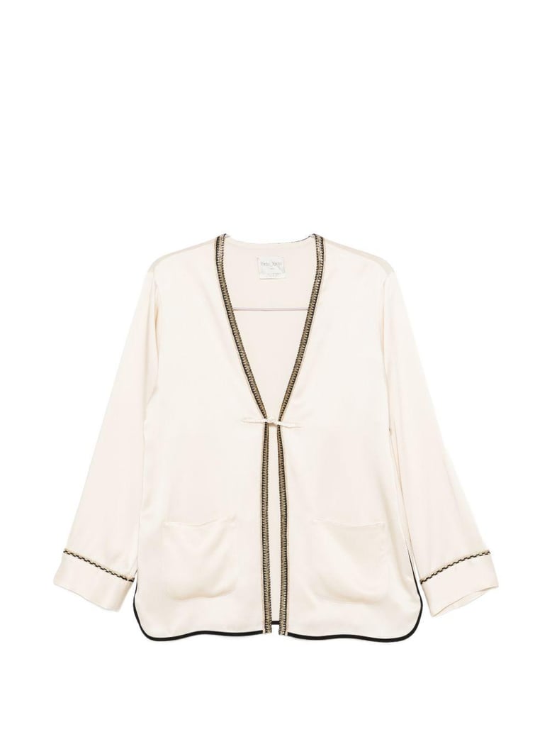 white acrylic viscose jacket by Selfnex