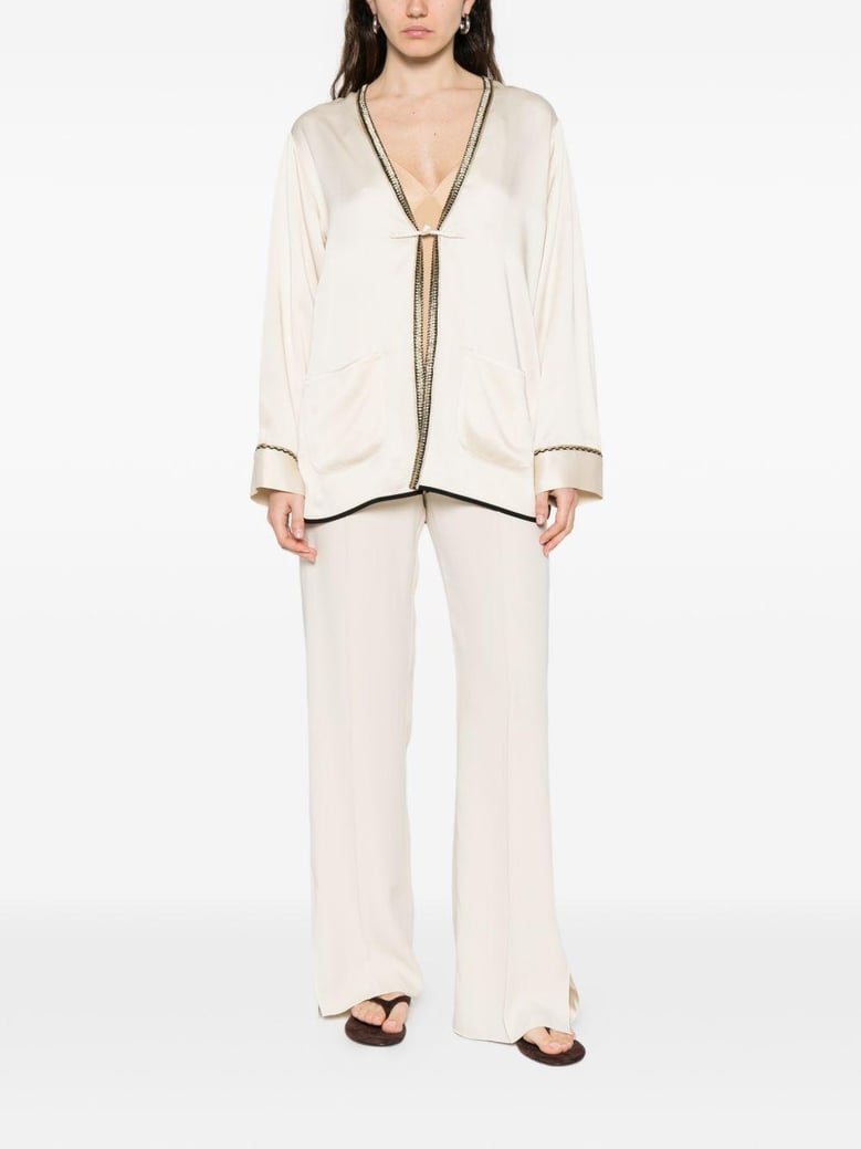 white acrylic viscose jacket by Selfnex