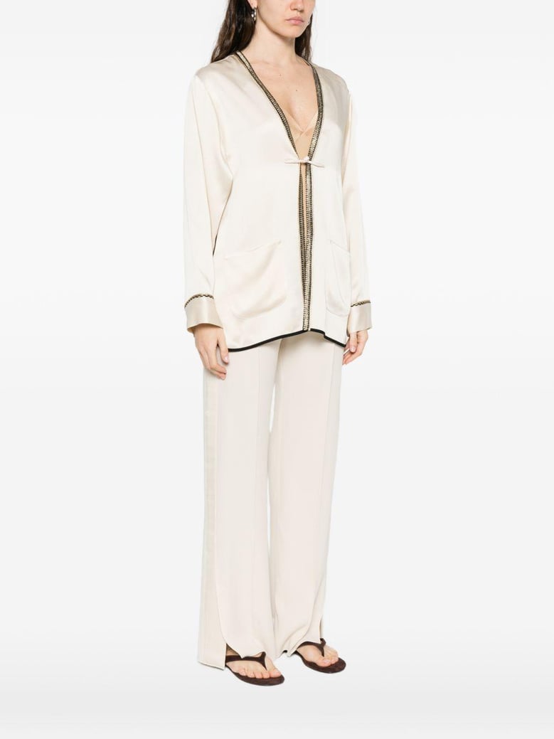 white acrylic viscose jacket by Selfnex