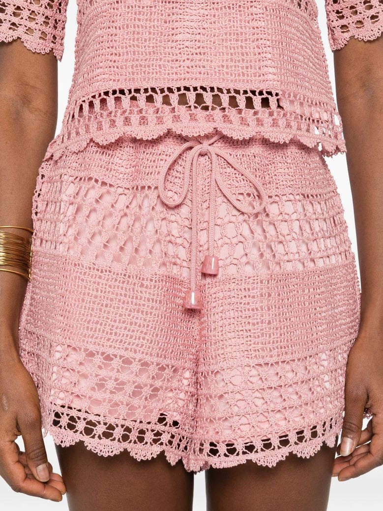wanderlust crochet cotton shorts by Selfnex