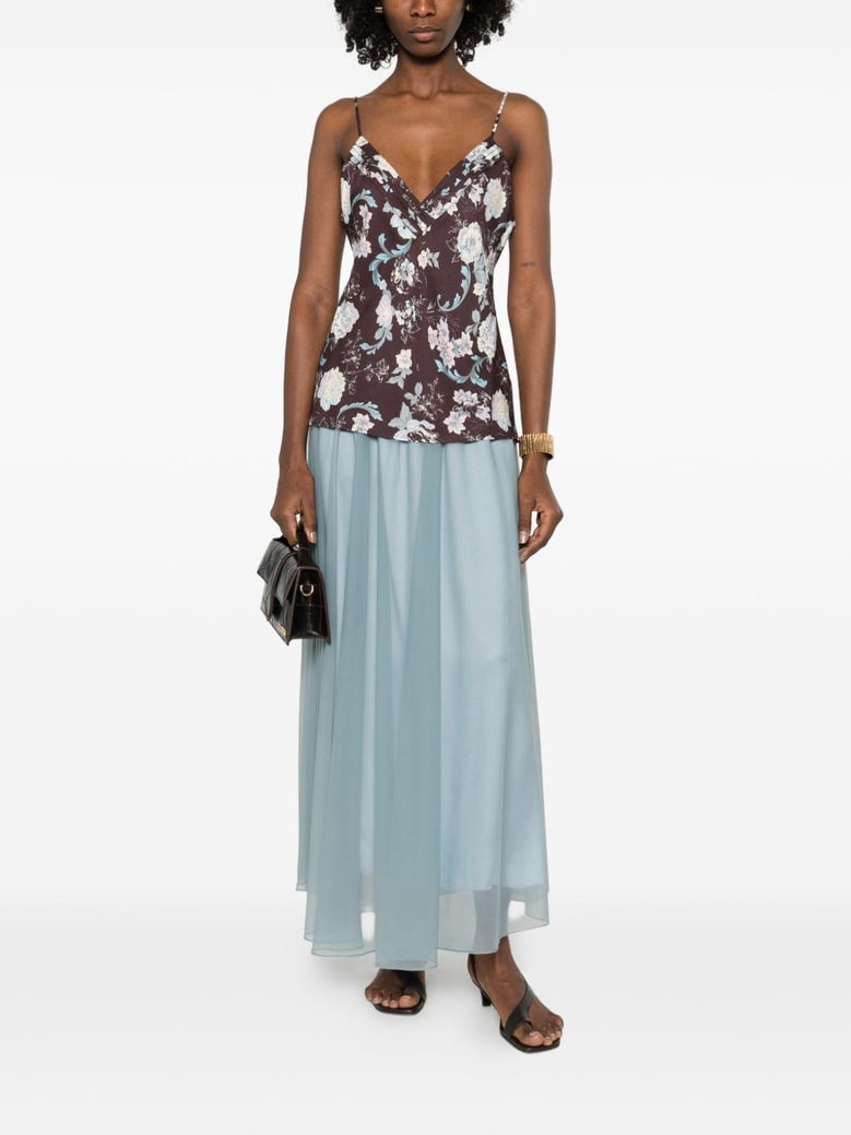 chiffon long skirt by Selfnex