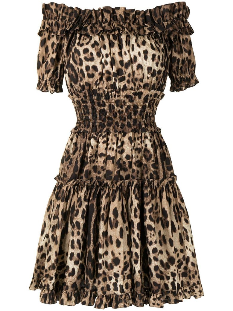 short leopard print poplin dress by Selfnex