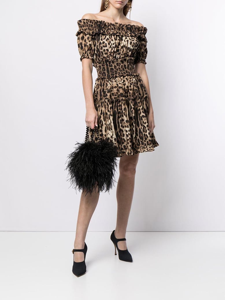 short leopard print poplin dress by Selfnex