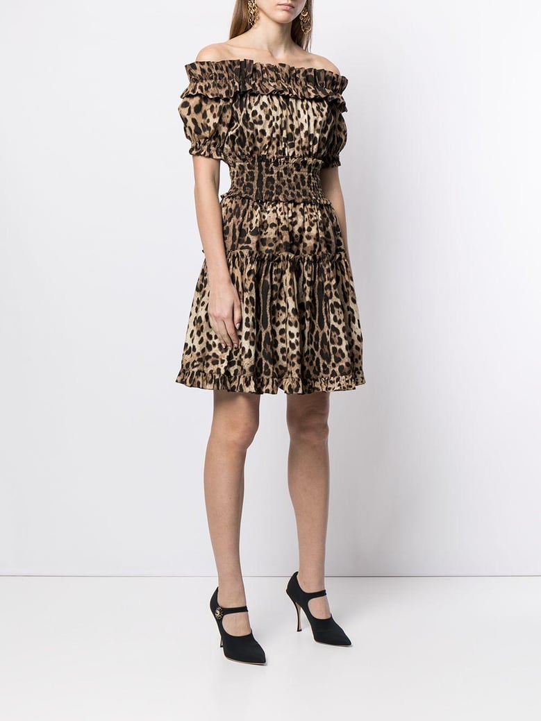 short leopard print poplin dress by Selfnex