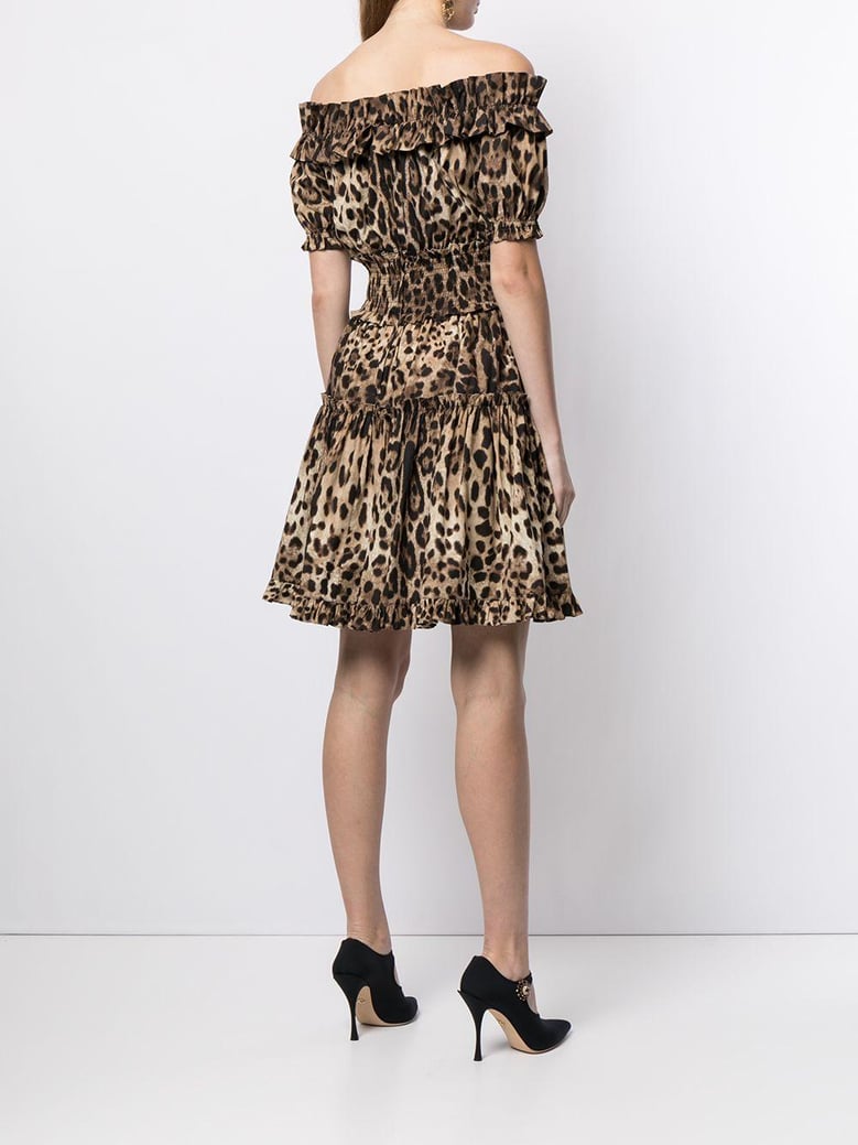 short leopard print poplin dress by Selfnex