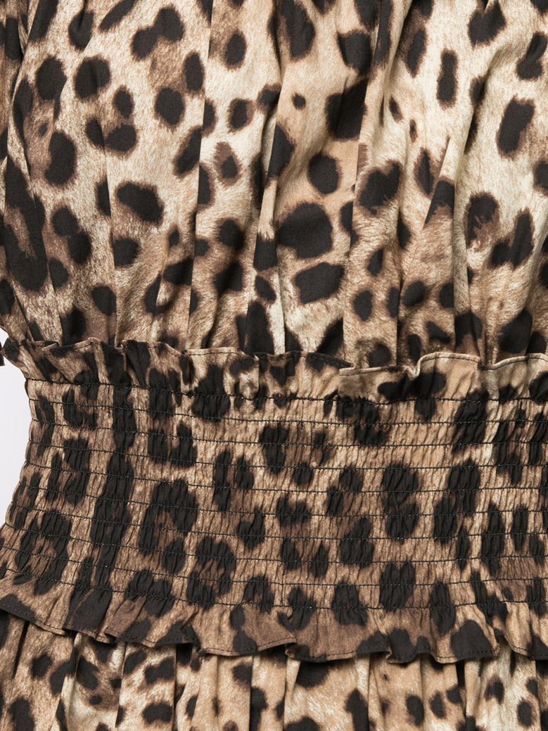 short leopard print poplin dress by Selfnex