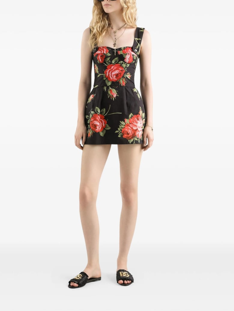rose bouquet-print dress by Selfnex