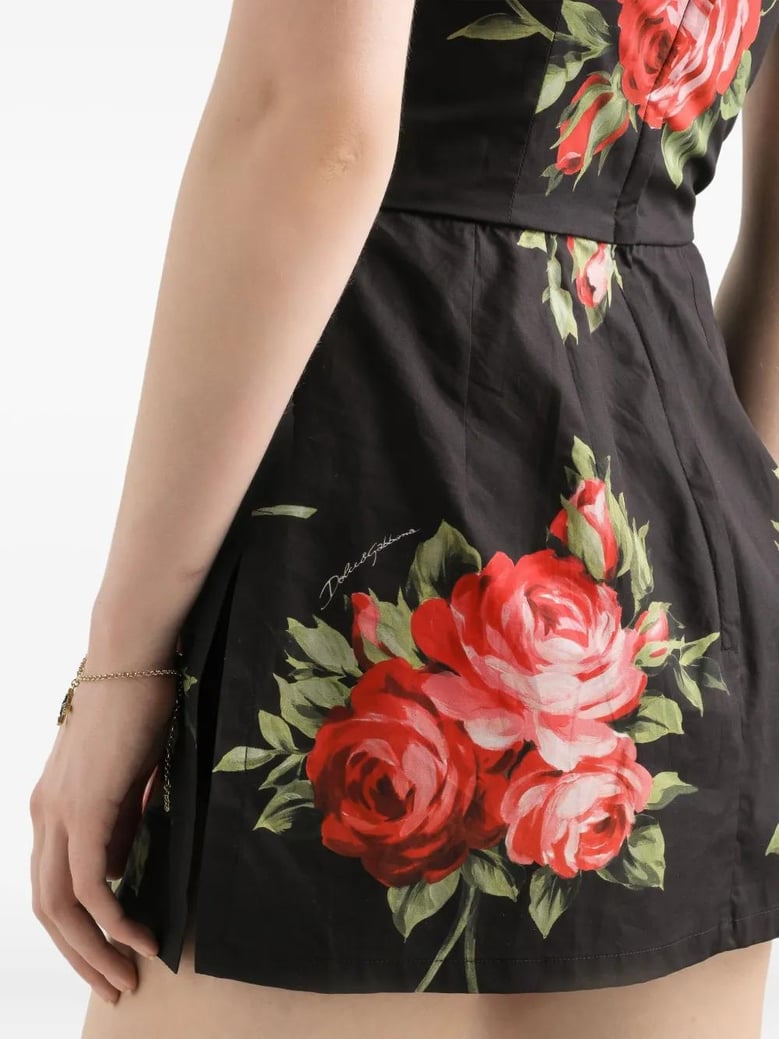 rose bouquet-print dress by Selfnex