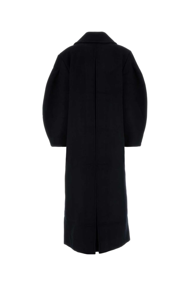 blue recycled wool polyester cashmere nylon coat by Selfnex