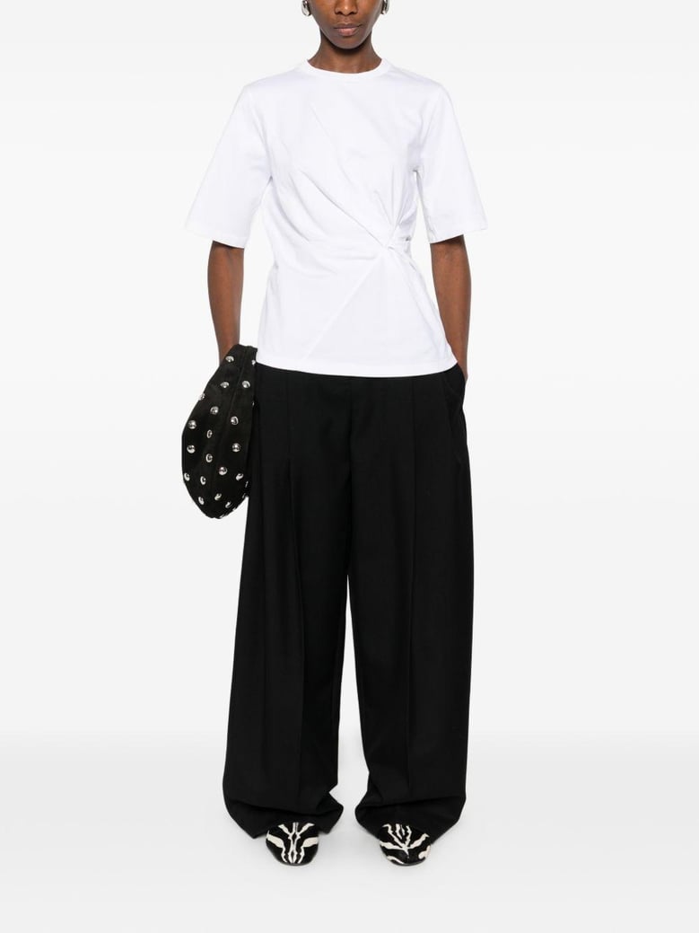 white ss t-shirt waist detail by Selfnex