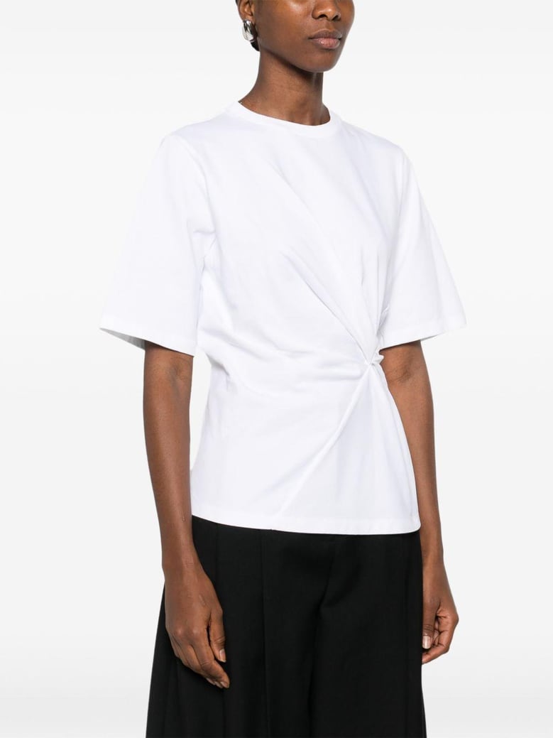 white ss t-shirt waist detail by Selfnex