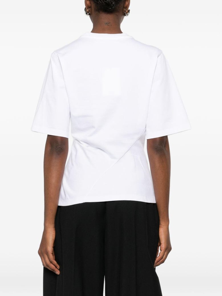 white ss t-shirt waist detail by Selfnex