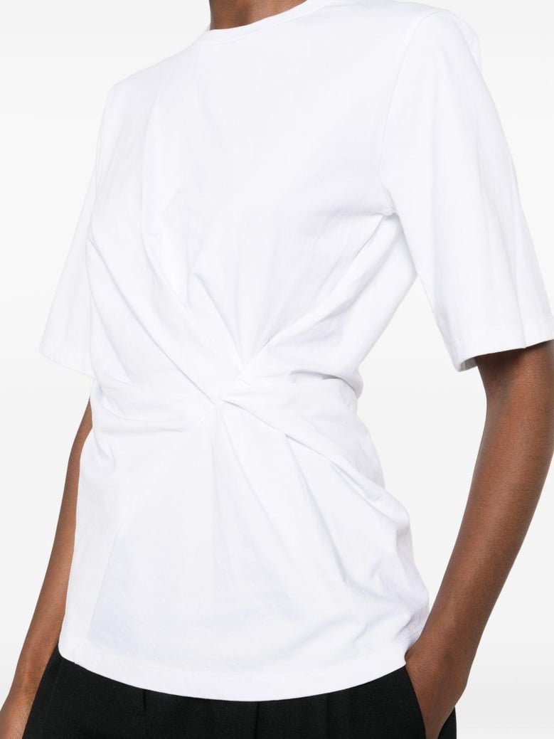 white ss t-shirt waist detail by Selfnex
