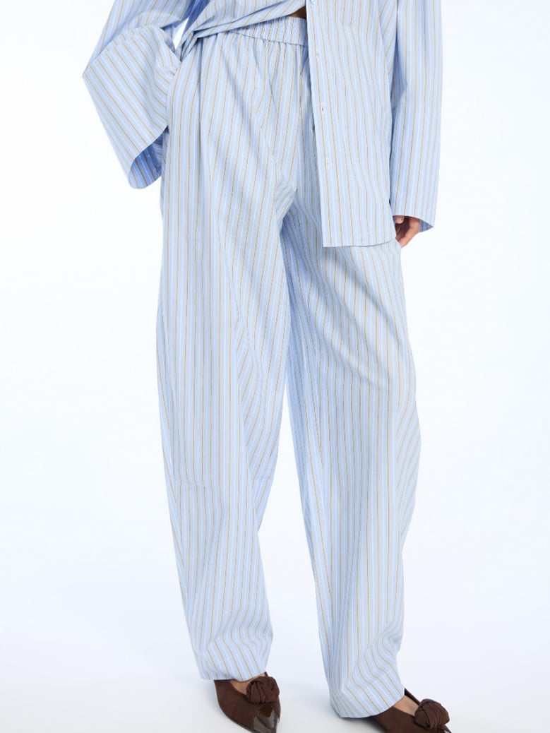 striped-pattern tapered trousers by Selfnex