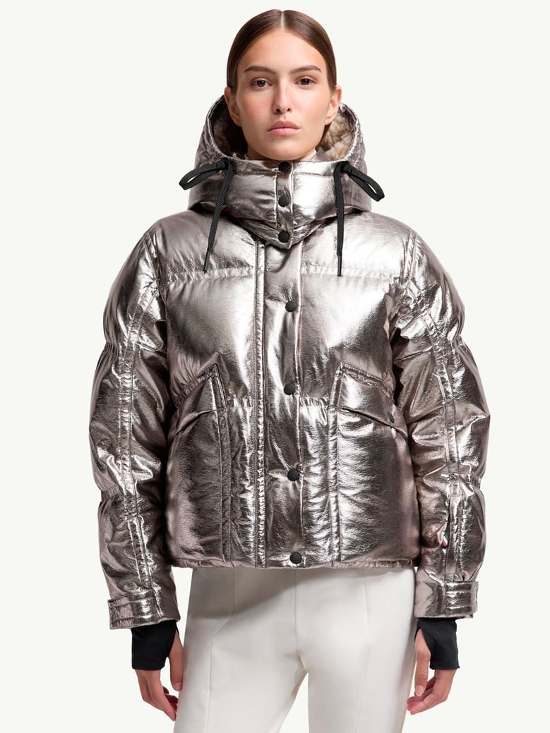 calaque metallic hooded down ski jacket by Selfnex