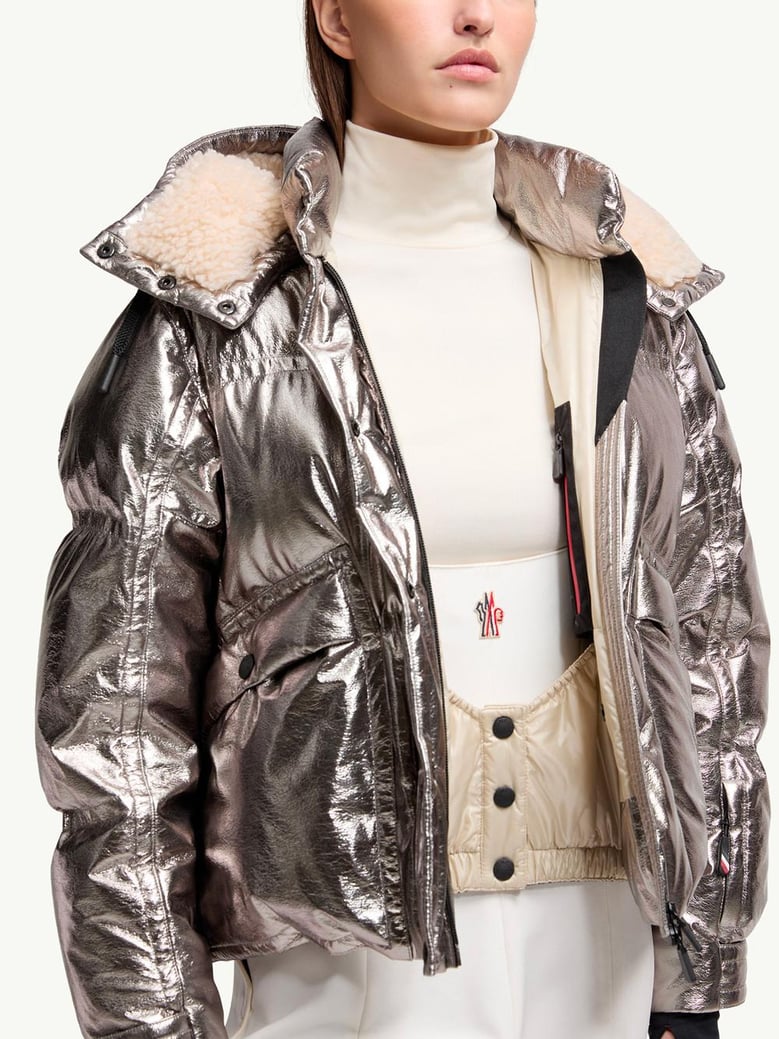 calaque metallic hooded down ski jacket by Selfnex