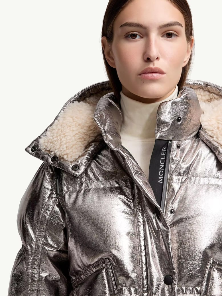 calaque metallic hooded down ski jacket by Selfnex