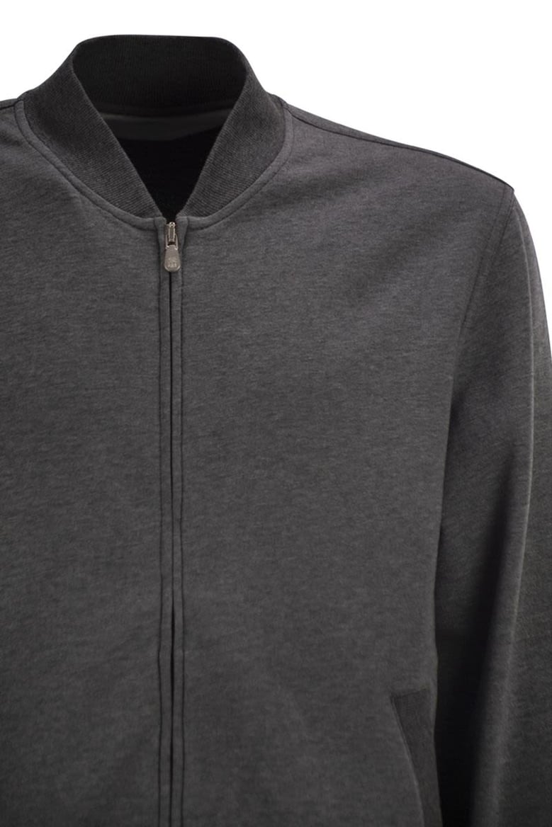 techno cotton fleece topwear with zip by Selfnex