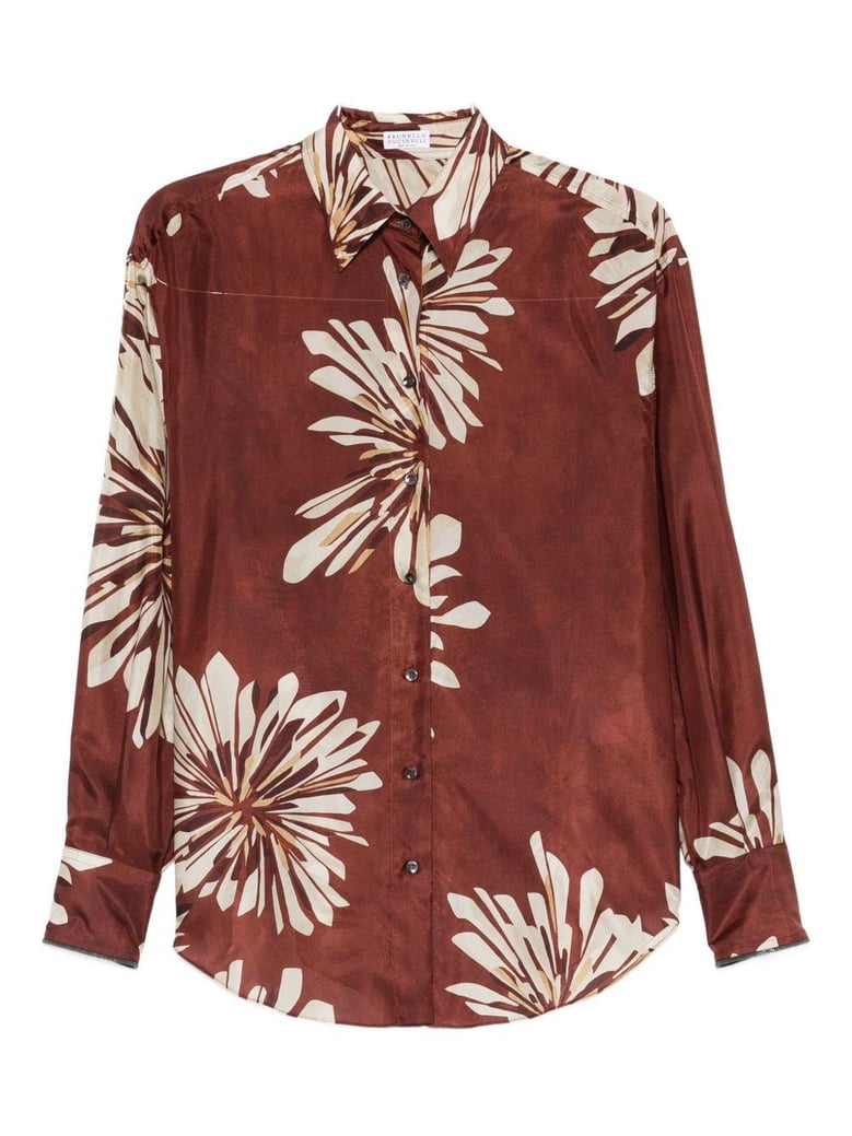 silk shirt with floral print by Selfnex