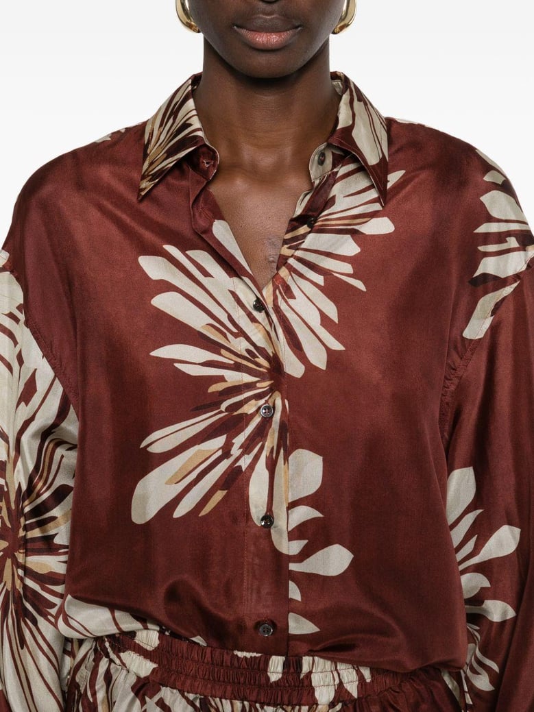 silk shirt with floral print by Selfnex