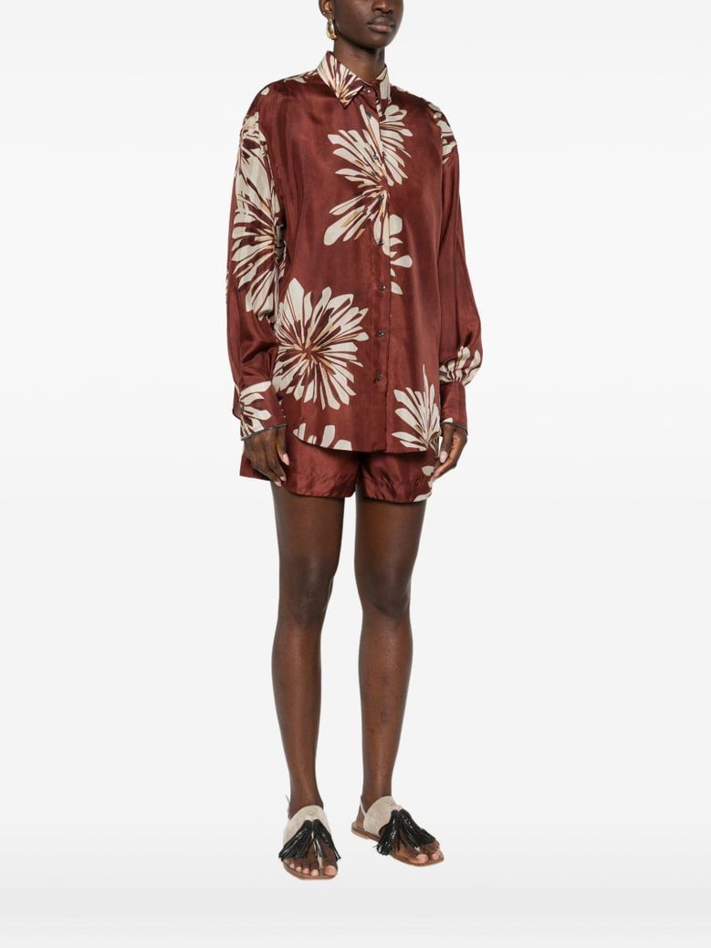 silk shirt with floral print by Selfnex