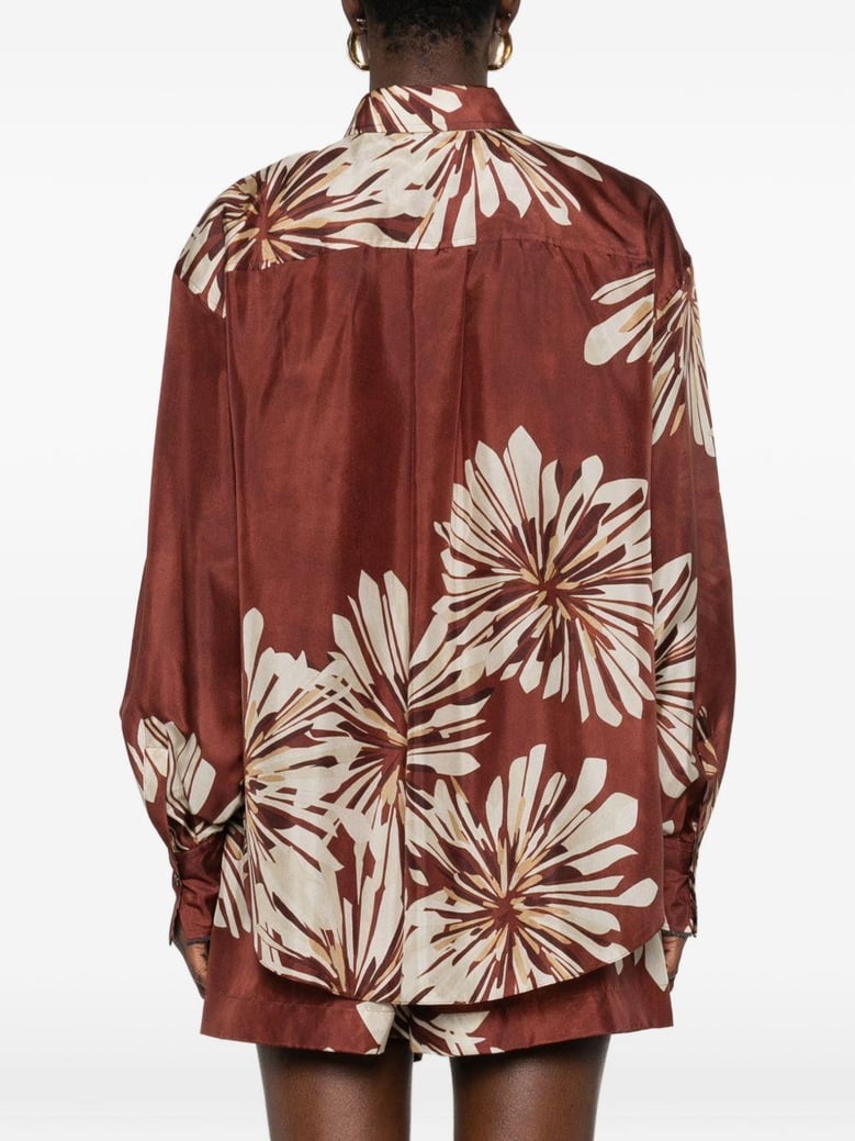 silk shirt with floral print by Selfnex