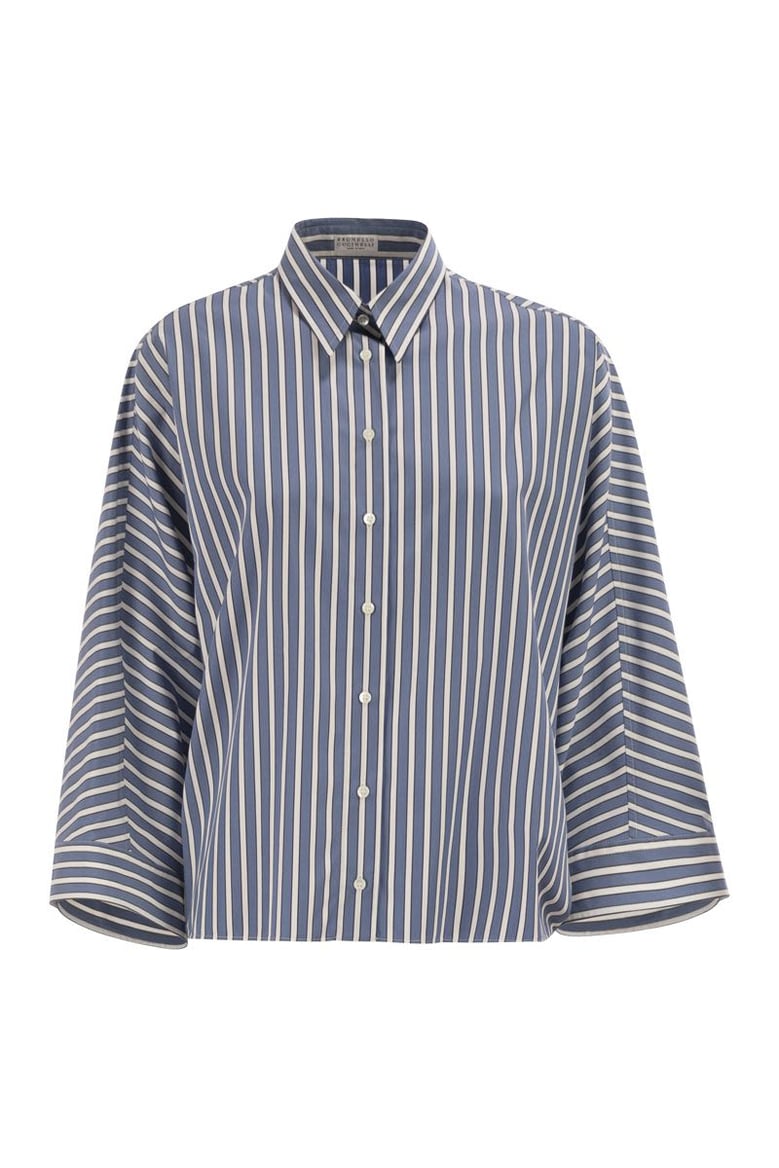 vertical striped cotton shirt by Selfnex