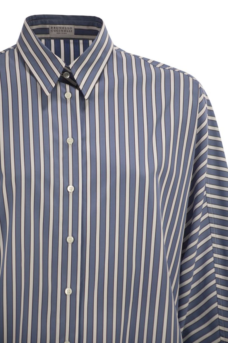 vertical striped cotton shirt by Selfnex