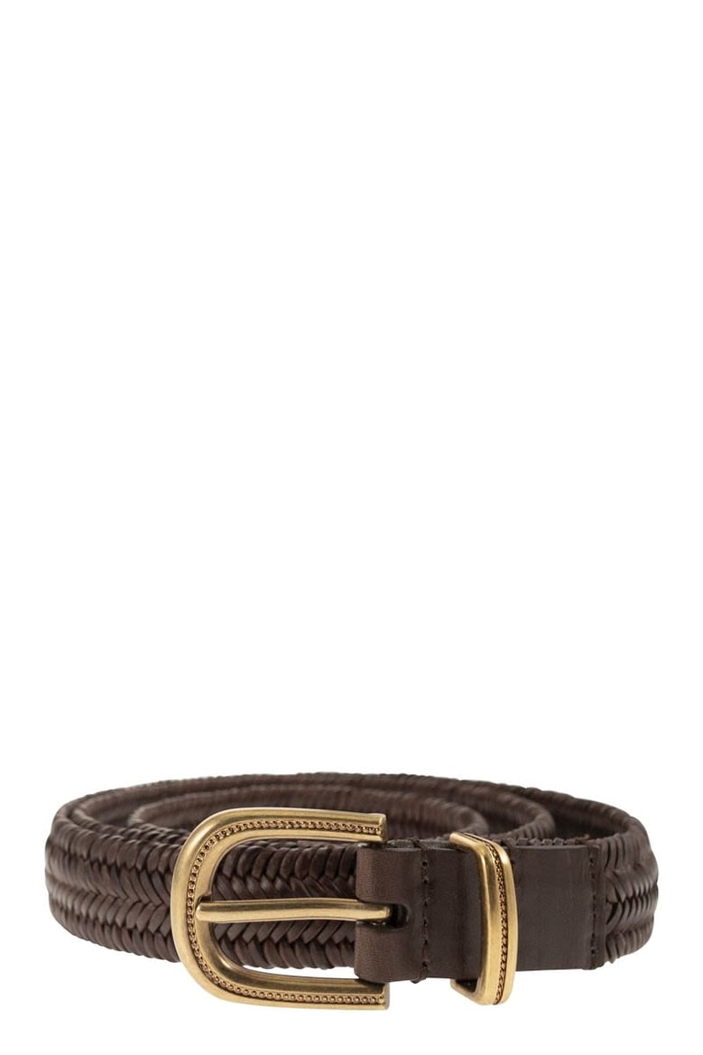braided stretch leather belt by Selfnex