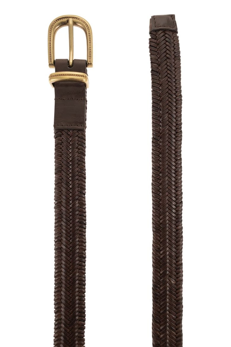 braided stretch leather belt by Selfnex