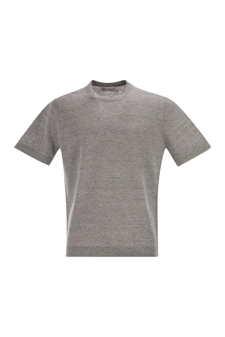 linen and cotton crew neck t-shirt by Selfnex