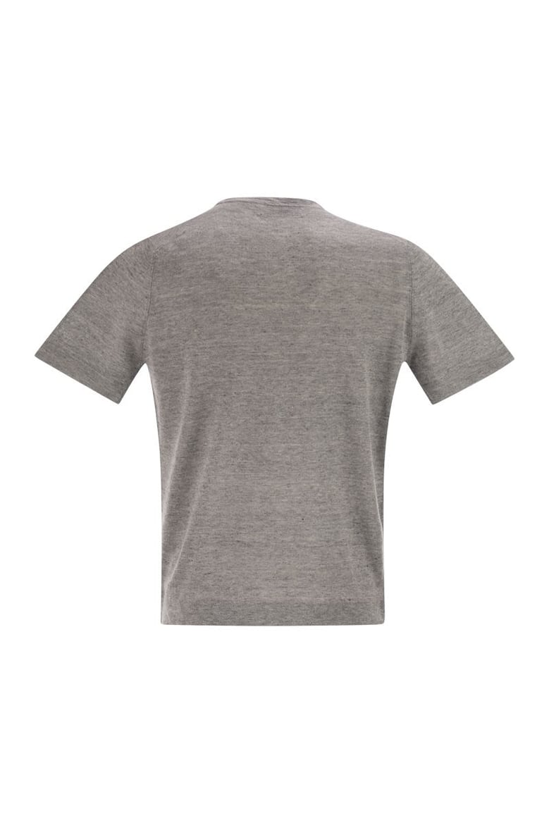 linen and cotton crew neck t-shirt by Selfnex