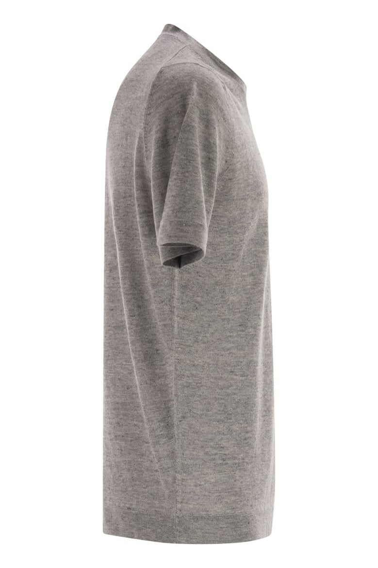 linen and cotton crew neck t-shirt by Selfnex