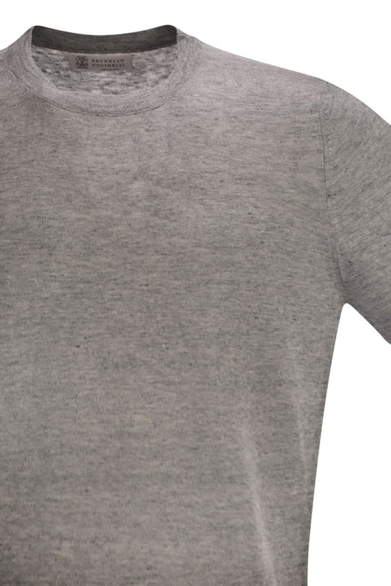 linen and cotton crew neck t-shirt by Selfnex