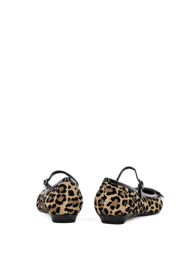 ballerina spotted suede with strap and heel by Selfnex