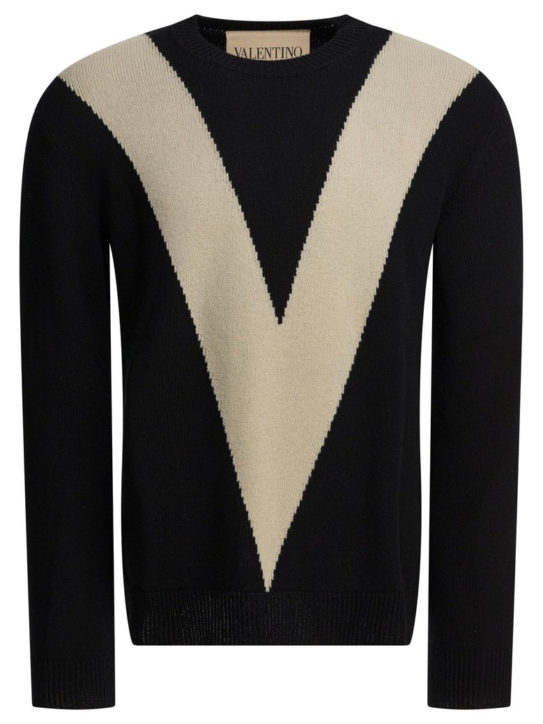 wool sweater with inlaid v by Selfnex