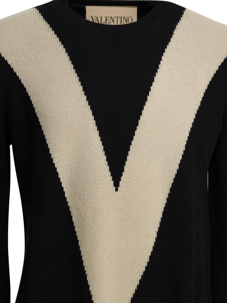 wool sweater with inlaid v by Selfnex