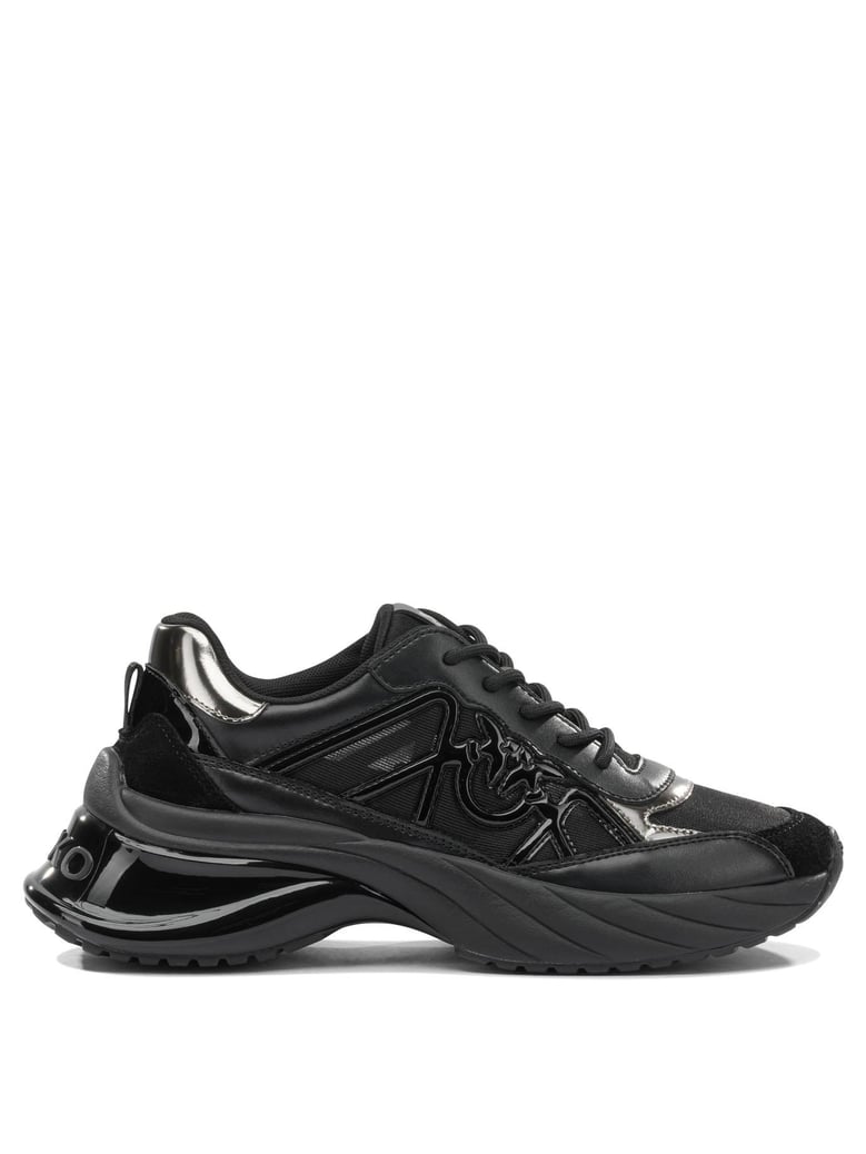 black fabric rubber sneakers by Selfnex