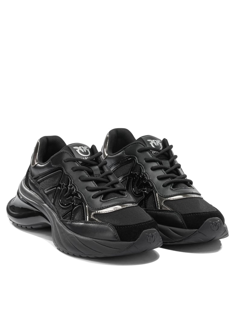 black fabric rubber sneakers by Selfnex