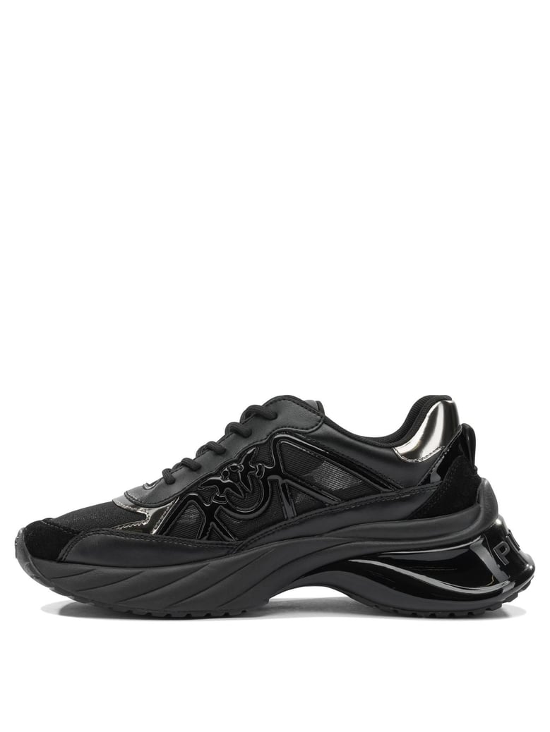 black fabric rubber sneakers by Selfnex