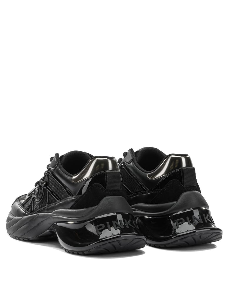 black fabric rubber sneakers by Selfnex