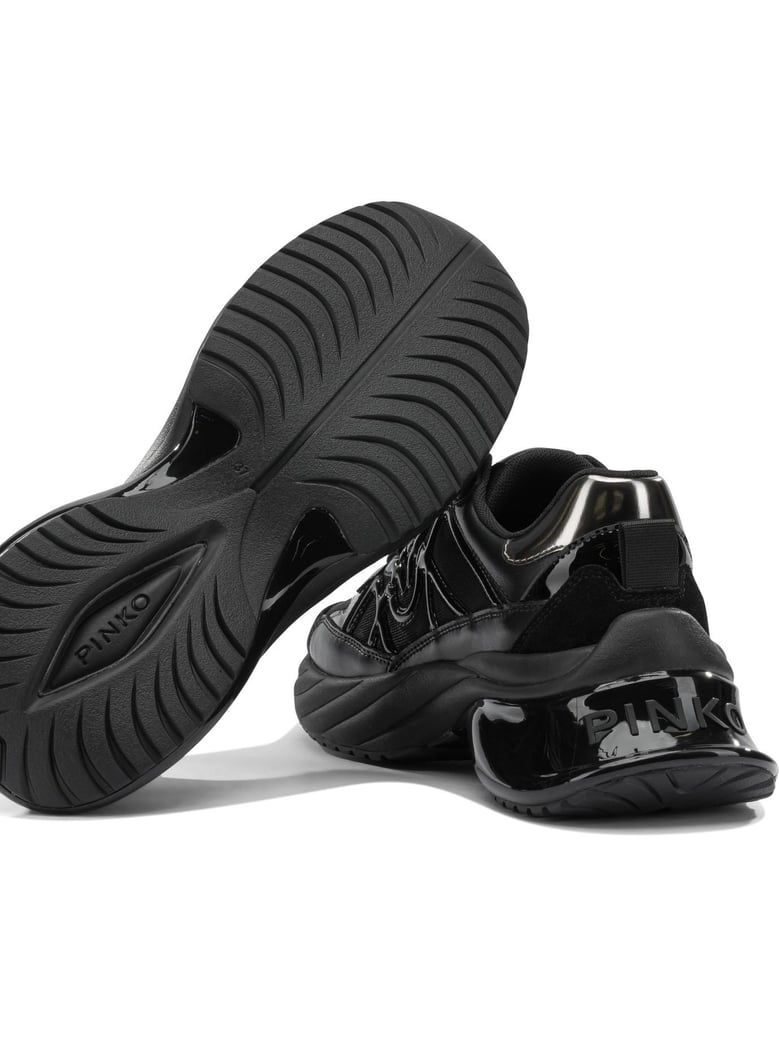 black fabric rubber sneakers by Selfnex