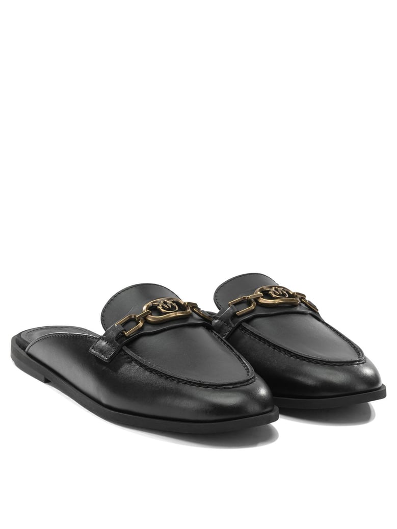 black leather loafers by Selfnex